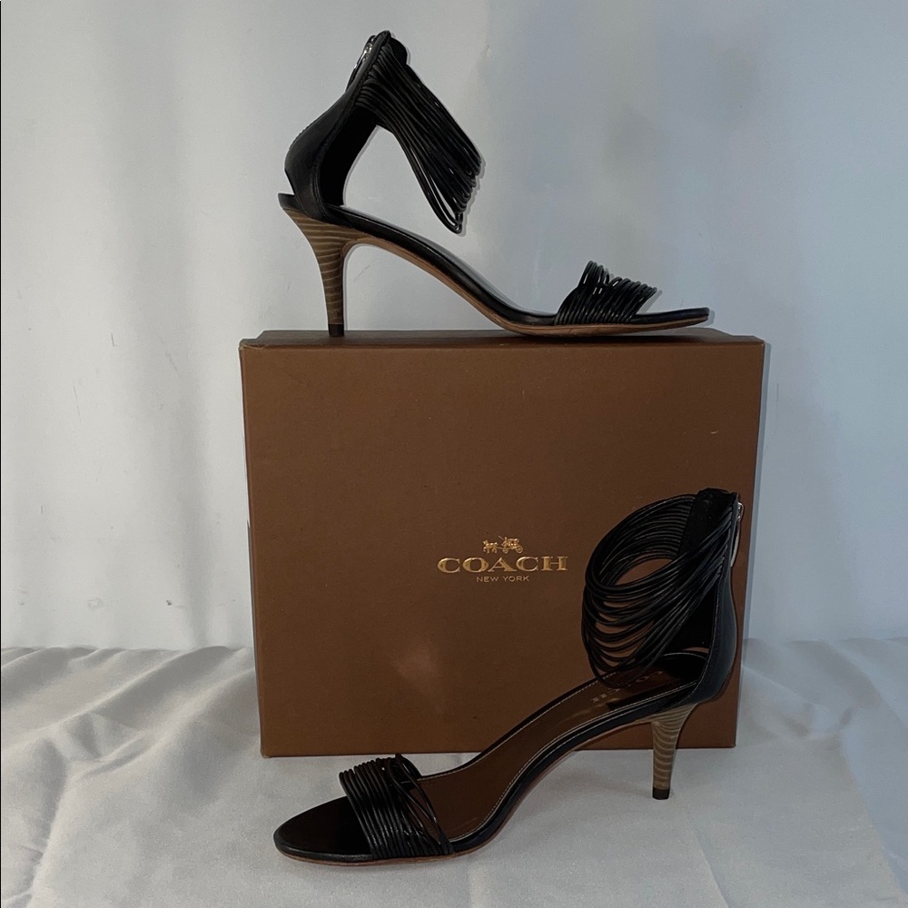 COACH NEW YORK MANYA WASHED LEATHER HEELS FTL-10-278